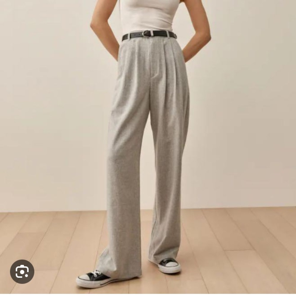 Reformation Montauk Pants (Petite) in Light Grey